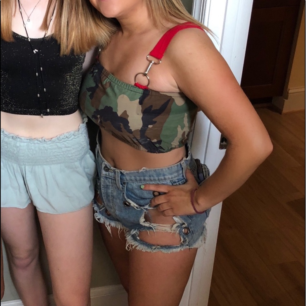 LF camo crop top